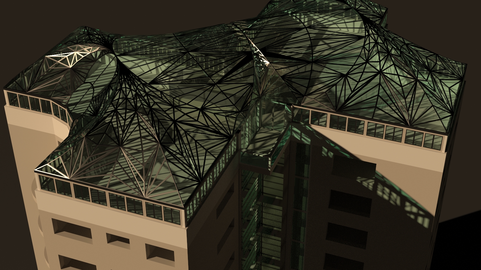 Appartment Building Glass Roof